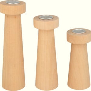 3 bougeoirs en bois - Artemio