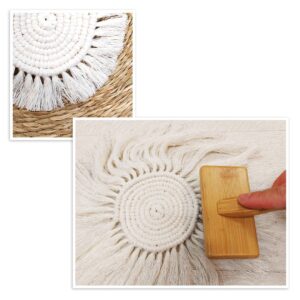 Brosse peigne macramé en bois 16 cm - Artemio