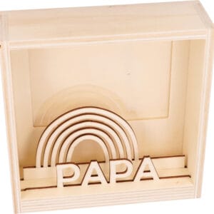 Cadre vitrine 3D papa en bois 15x15 cm - Artemio