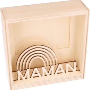 Cadre vitrine 3D maman en bois 15x15 cm - Artemio