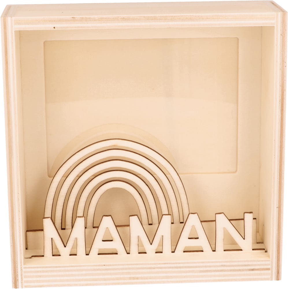 Cadre vitrine 3D maman en bois 15x15 cm - Artemio