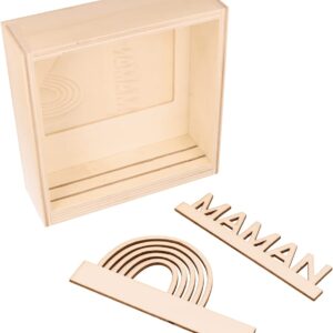 Cadre vitrine 3D maman en bois 15x15 cm - Artemio