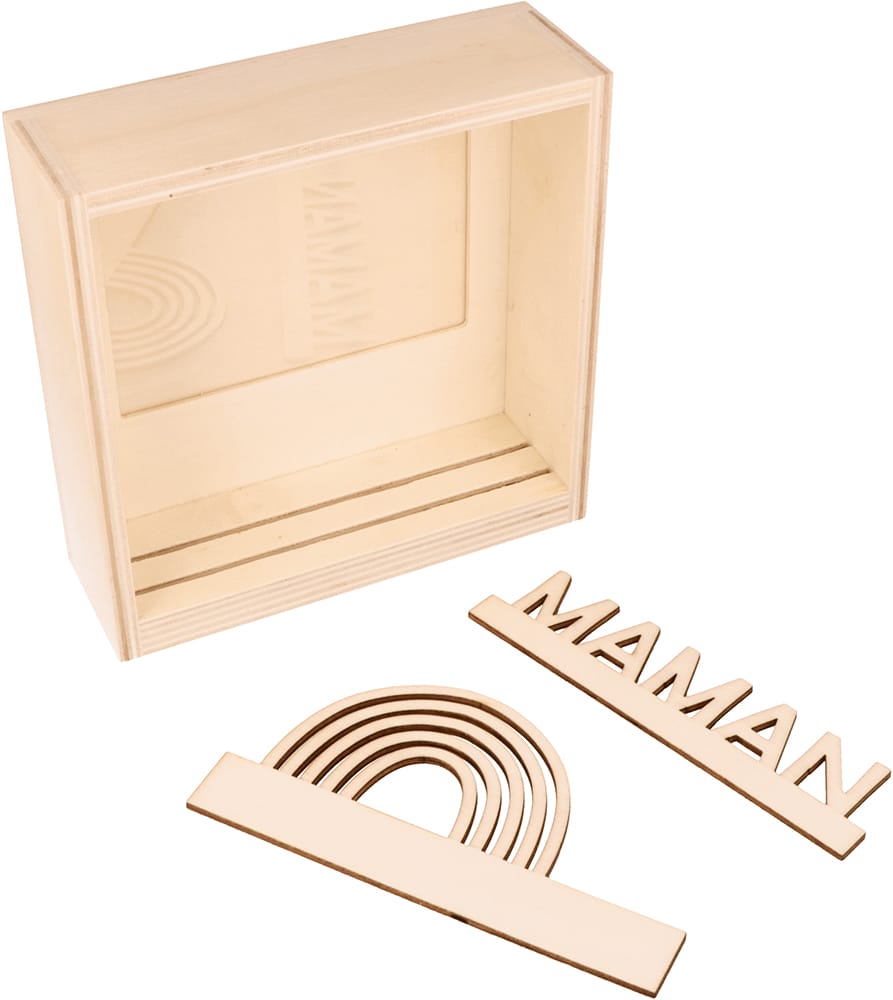 Cadre vitrine 3D maman en bois 15x15 cm - Artemio
