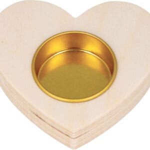 Bougeoir coeur en bois 9x8,5 cm - Artemio