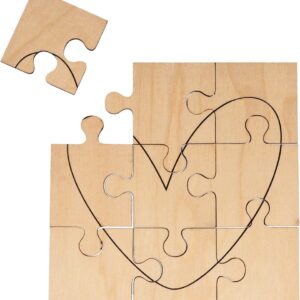 Puzzle en bois coeur 14x14 cm - Artemio