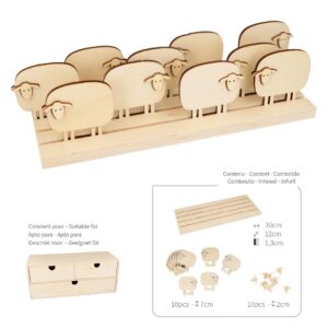 Kit silhouettes en bois moutons - Artemio