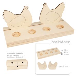 Support à oeufs en bois poules - Artemio