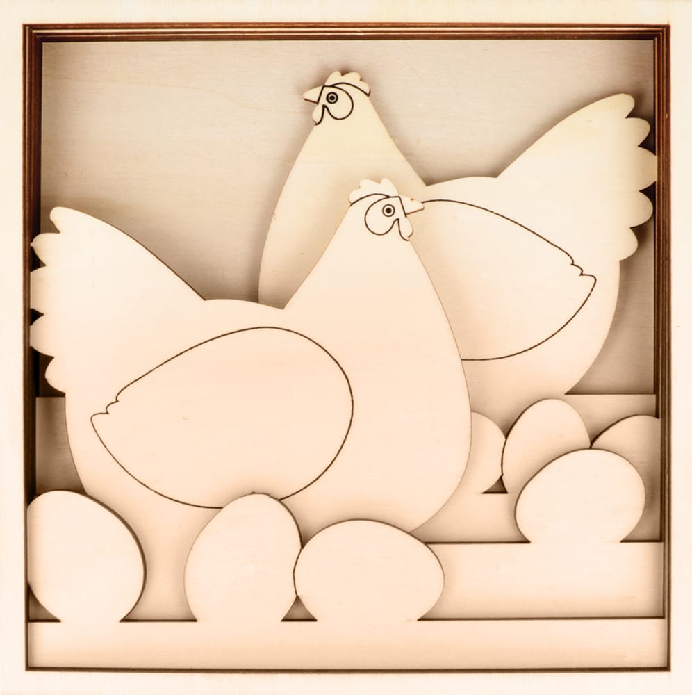 6 silhouettes en bois poules 18x18 cm - Artemio