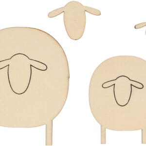 2 silhouettes moutons en bois - Artemio
