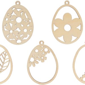 5 silhouettes en bois oeufs - Artemio