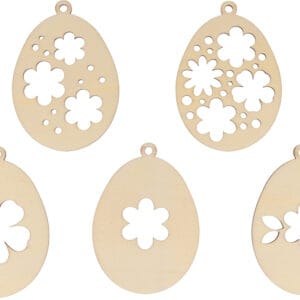 5 silhouettes en bois oeufs - Artemio