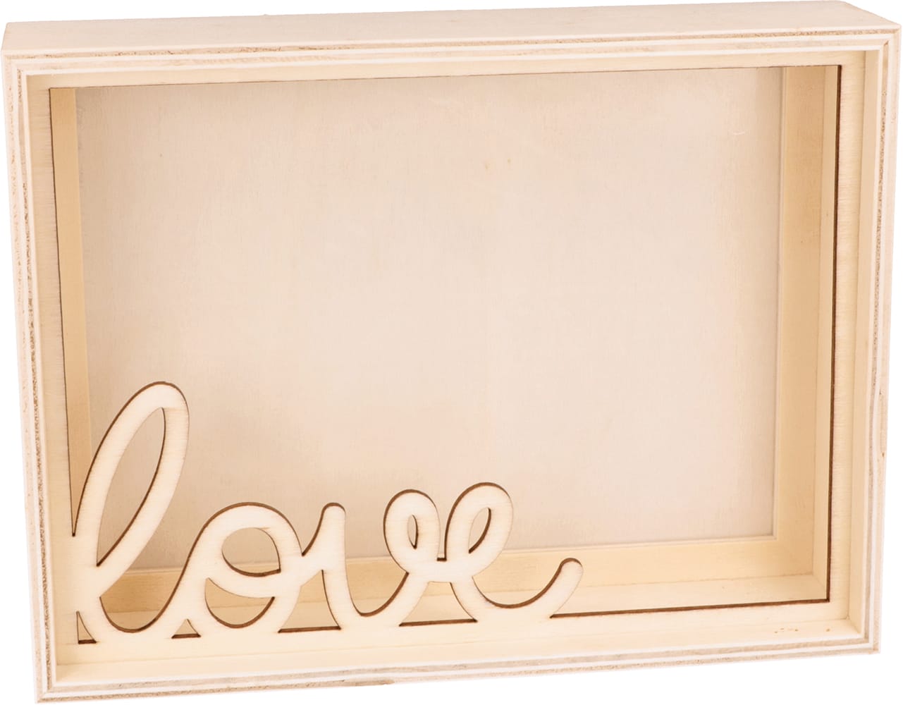 Cadre vitrine 3D love en bois 20,3x15 cm - Artemio