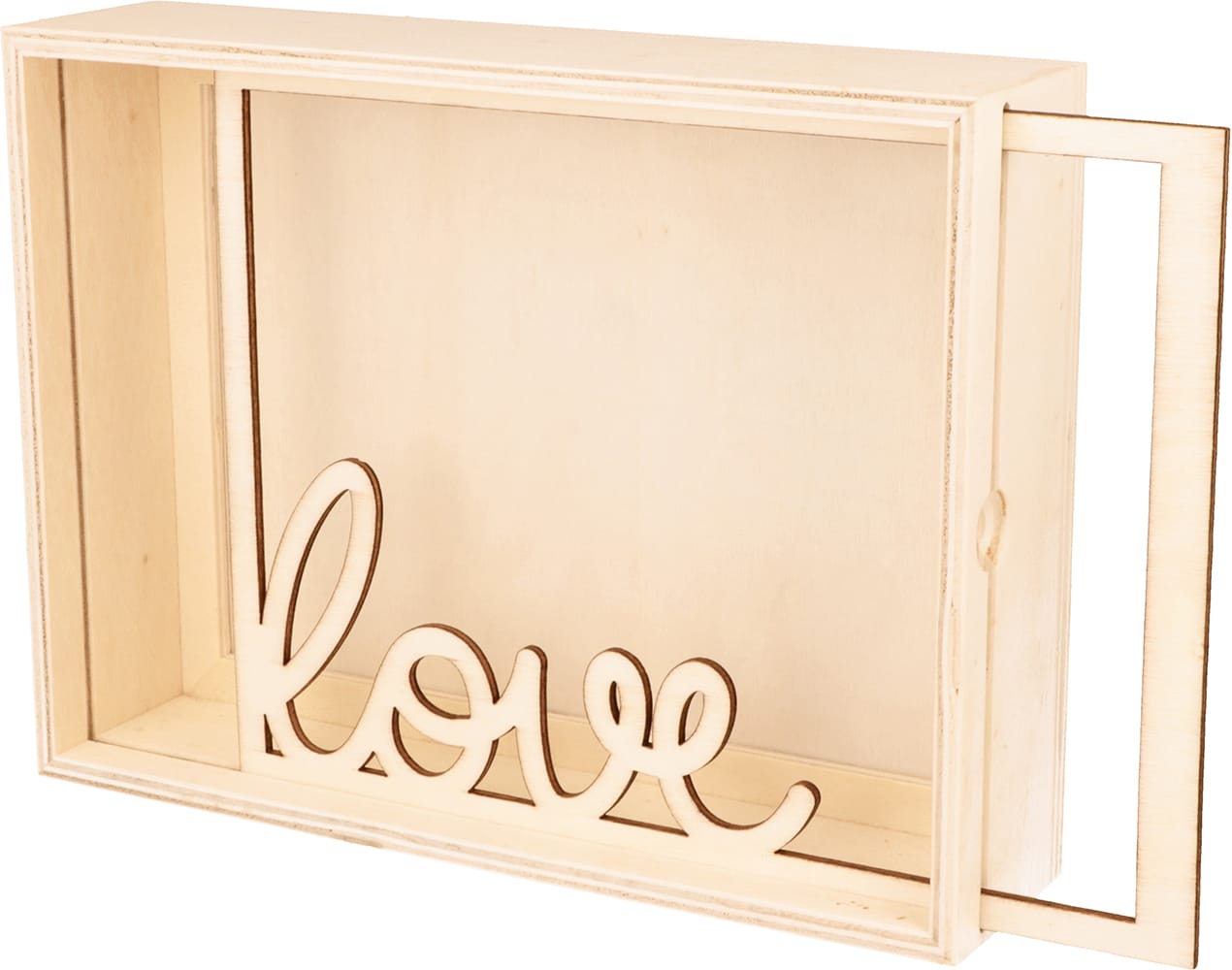Cadre vitrine 3D love en bois 20,3x15 cm - Artemio