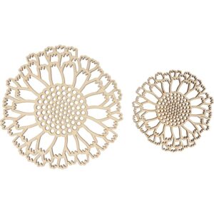 2 silhouettes fleurs en bois - Artemio