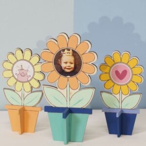3 silhouettes 3D fleurs en bois - Artemio