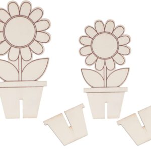 3 silhouettes 3D fleurs en bois - Artemio