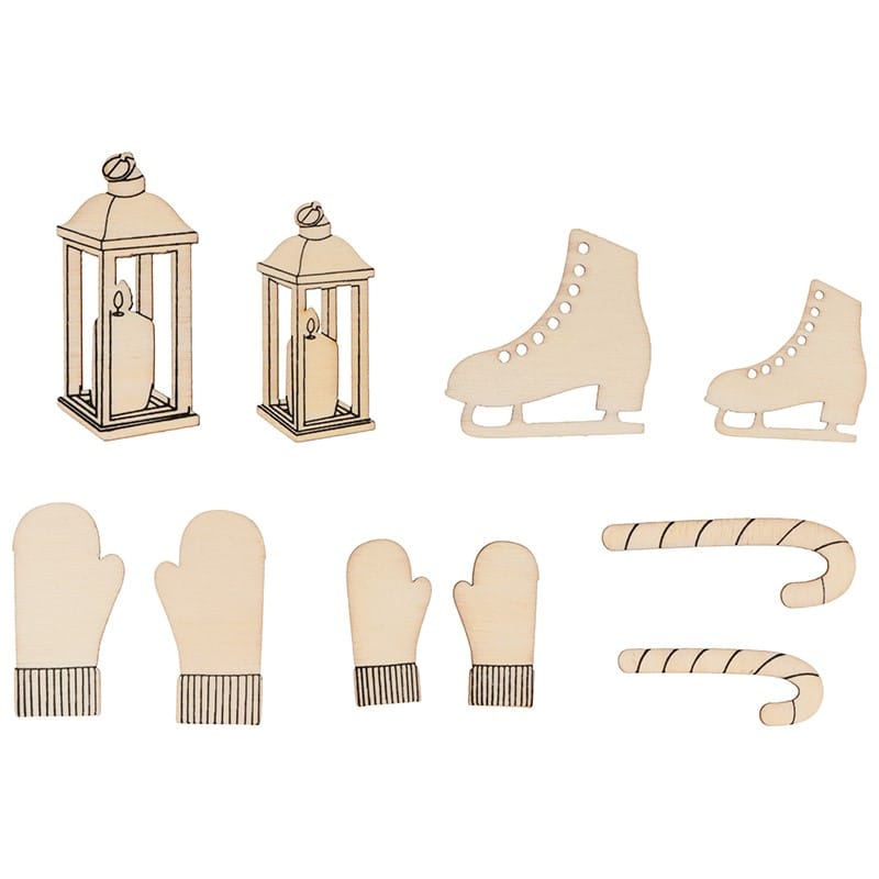 28 silhouettes en bois hiver - Artemio