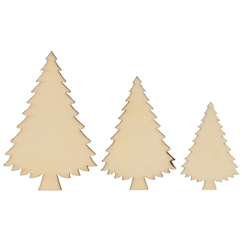 21 silhouettes sapins en bois - Artemio