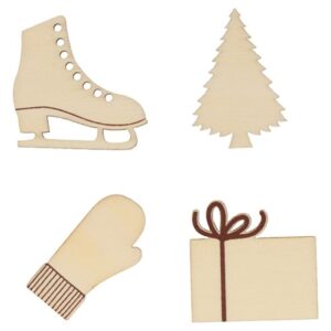 4x3 silhouettes en bois hiver - Artemio