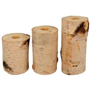 3 bougeoirs recto / verso en bois - Artemio