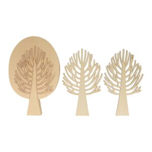 3 silhouettes arbres en bois - Artemio