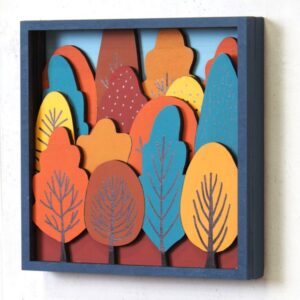 5 silhouettes en bois arbres 18x18 cm - Artemio