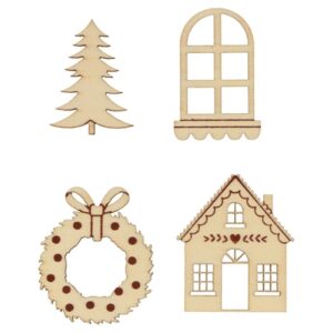4x3 silhouettes en bois hiver - Artemio