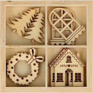 4x3 silhouettes en bois hiver - Artemio
