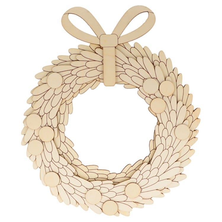 Couronne en relief en bois 28 cm - Artemio