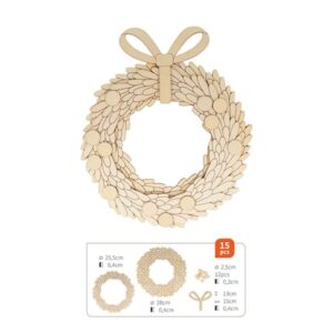 Couronne en relief en bois 28 cm - Artemio