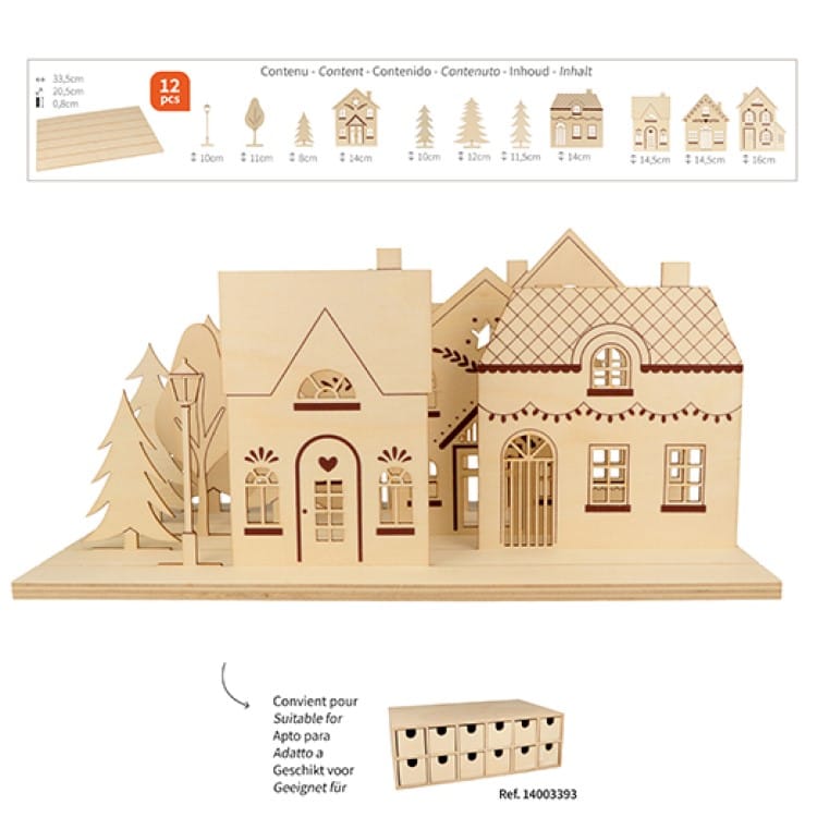 Kit village de Noël en bois - Artemio