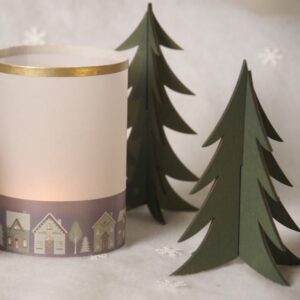 4 sapins 3D en bois - Artemio