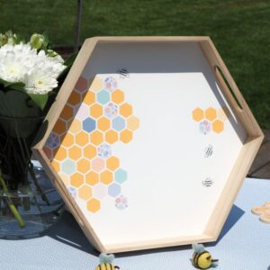 Plateau hexagonal en bois 34 cm - Artemio