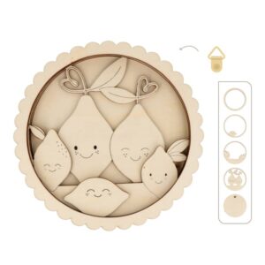 5 silhouettes en bois citrons 20 cm - Artemio