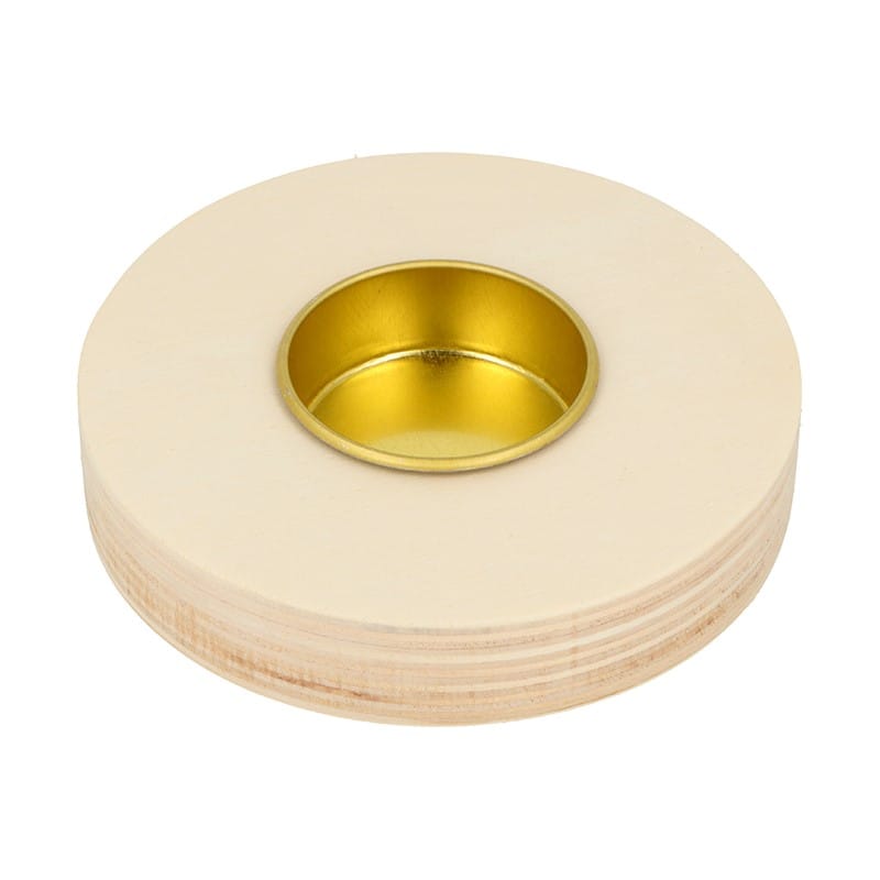 Bougeoir rond en bois 10 cm - Artemio
