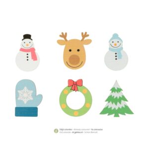 6 silhouettes colorées Noël en bois - Artemio