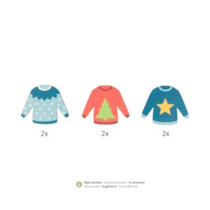 6 silhouettes colorées Noël en bois - Artemio