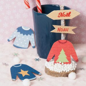 6 silhouettes colorées Noël en bois - Artemio