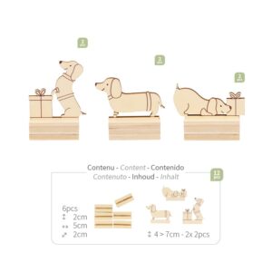 6 porte-noms en bois chien - Artemio
