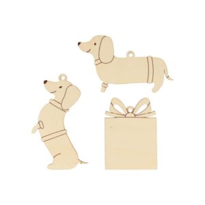 3 silhouettes chiens en bois - Artemio