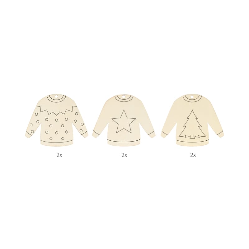 6 silhouettes Noël en bois - Artemio