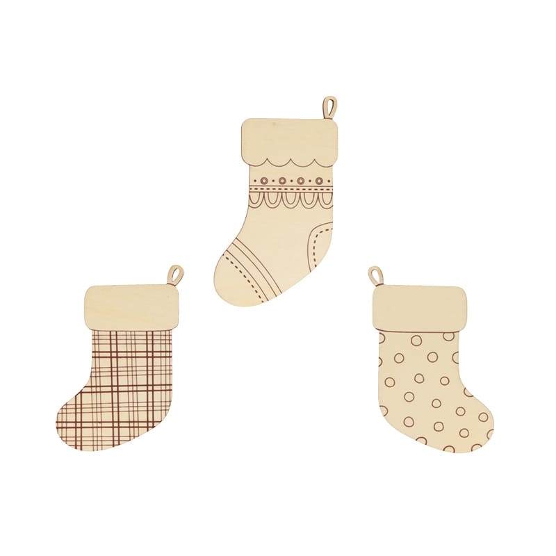 3 silhouettes chaussettes en bois - Artemio