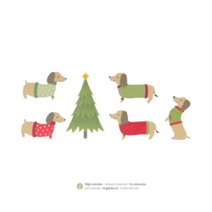 6 silhouettes colorées chiens en bois - Artemio