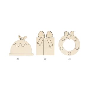6 silhouettes Noël en bois - Artemio