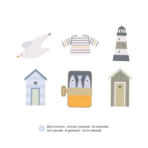 6 silhouettes colorées mer en bois - Artemio