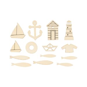 14 silhouettes en bois mer - Artemio