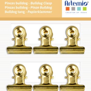 6 pinces bulldog dorées 2,1x2,3 cm - Artemio