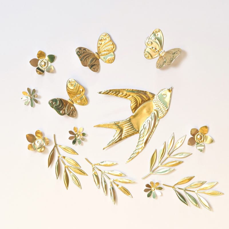 3 feuilles alu à repousser doré clair 20x20 cm - Artemio