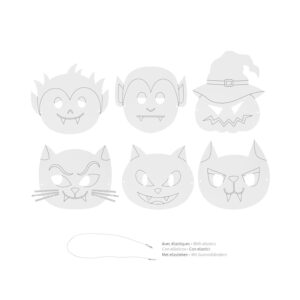 6 masques carton Halloween- Artemio