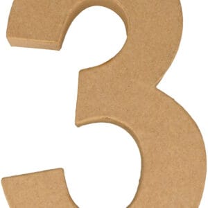 Chiffre 3 papier mâché 15 cm - Artemio